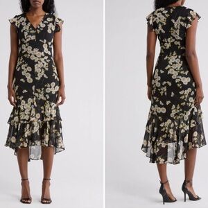 NWOT Tommy Hilfiger Floral Black Dress SIZE 2